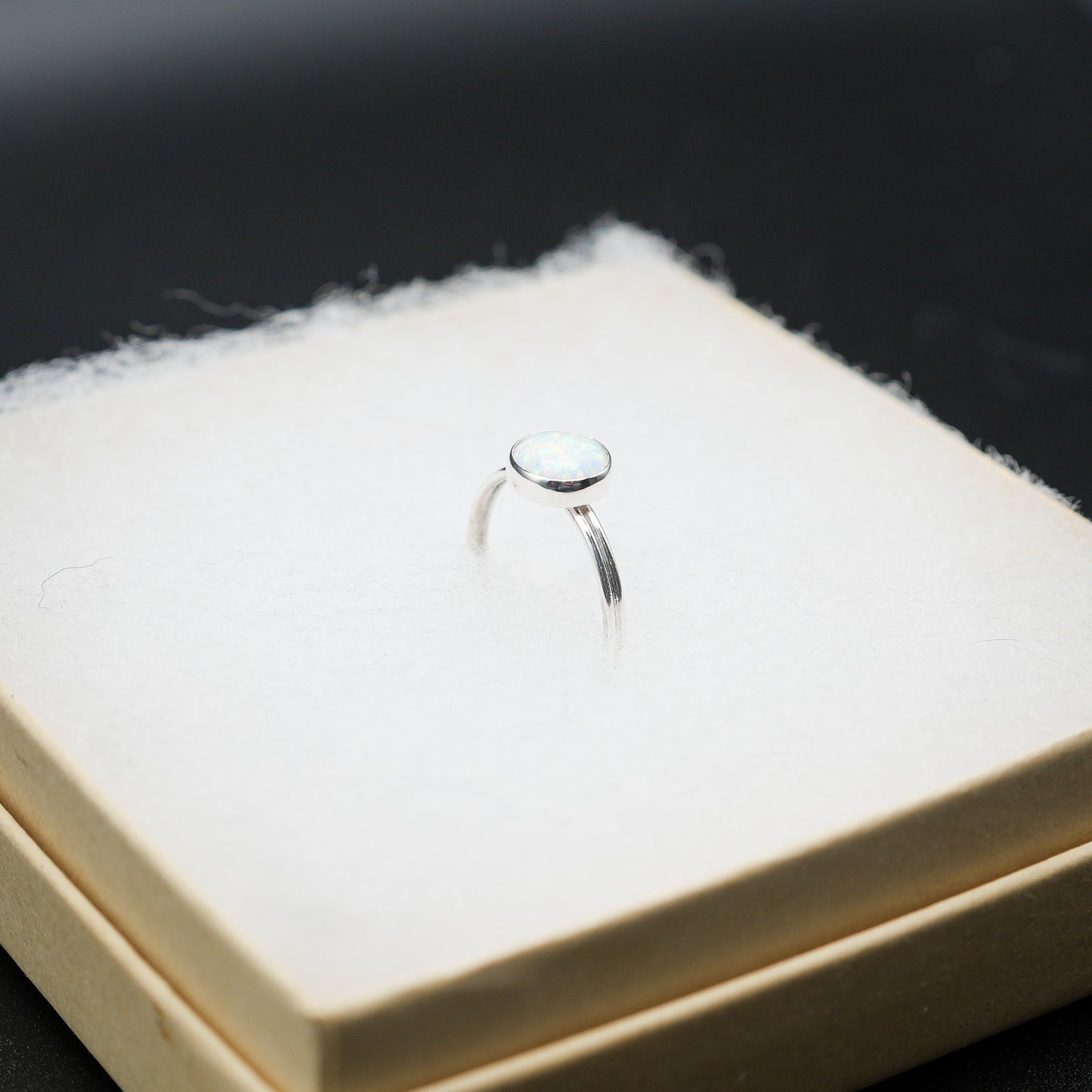 Double Banded Opal Ring