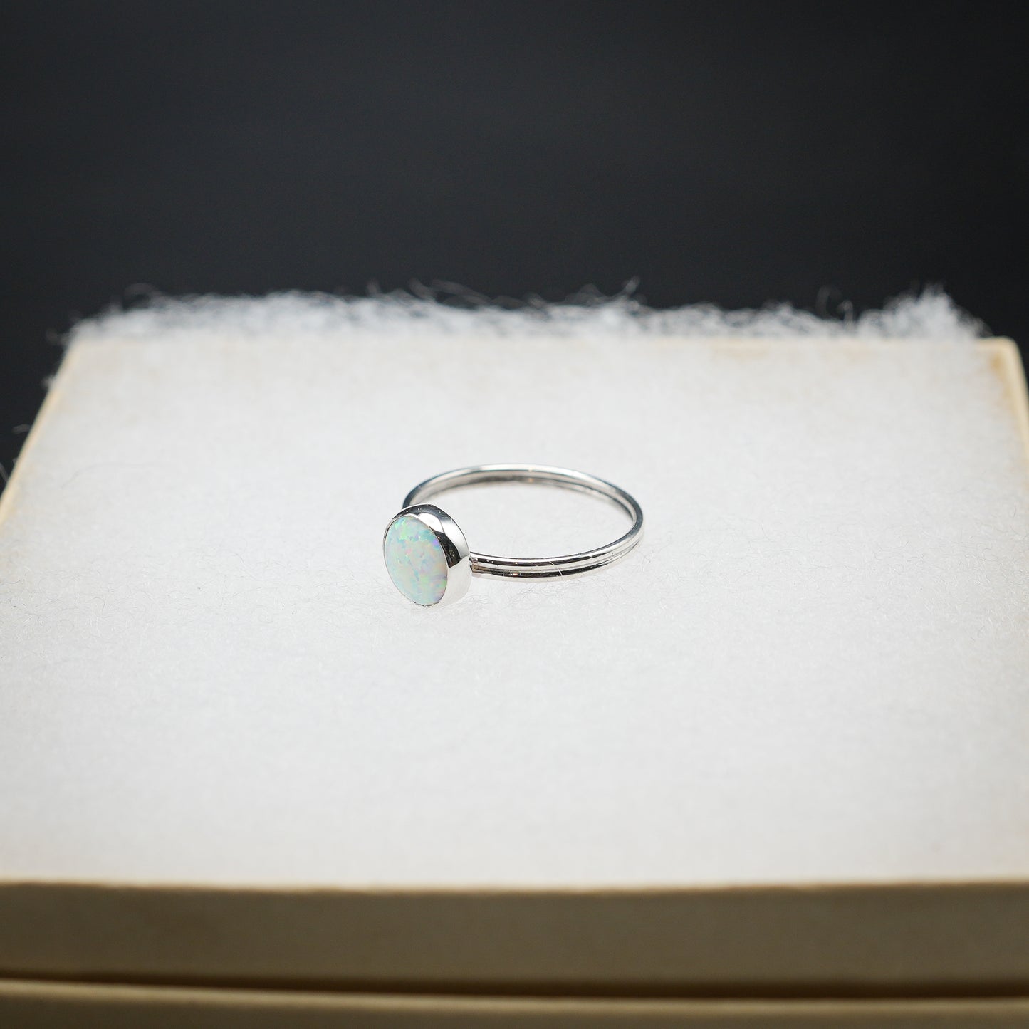Double Banded Opal Ring